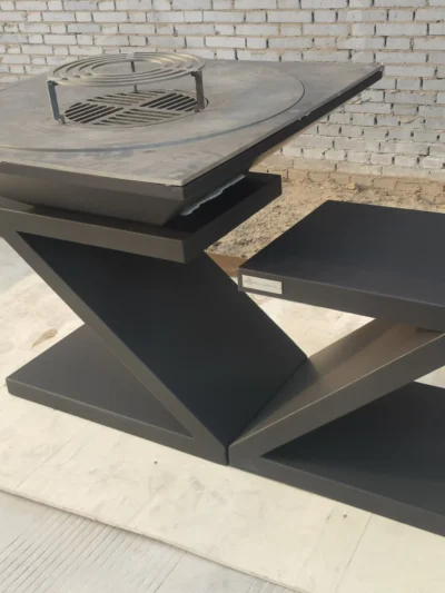 barbecue fire pit bbq brazier corten steel barbecue grill table for outdoor