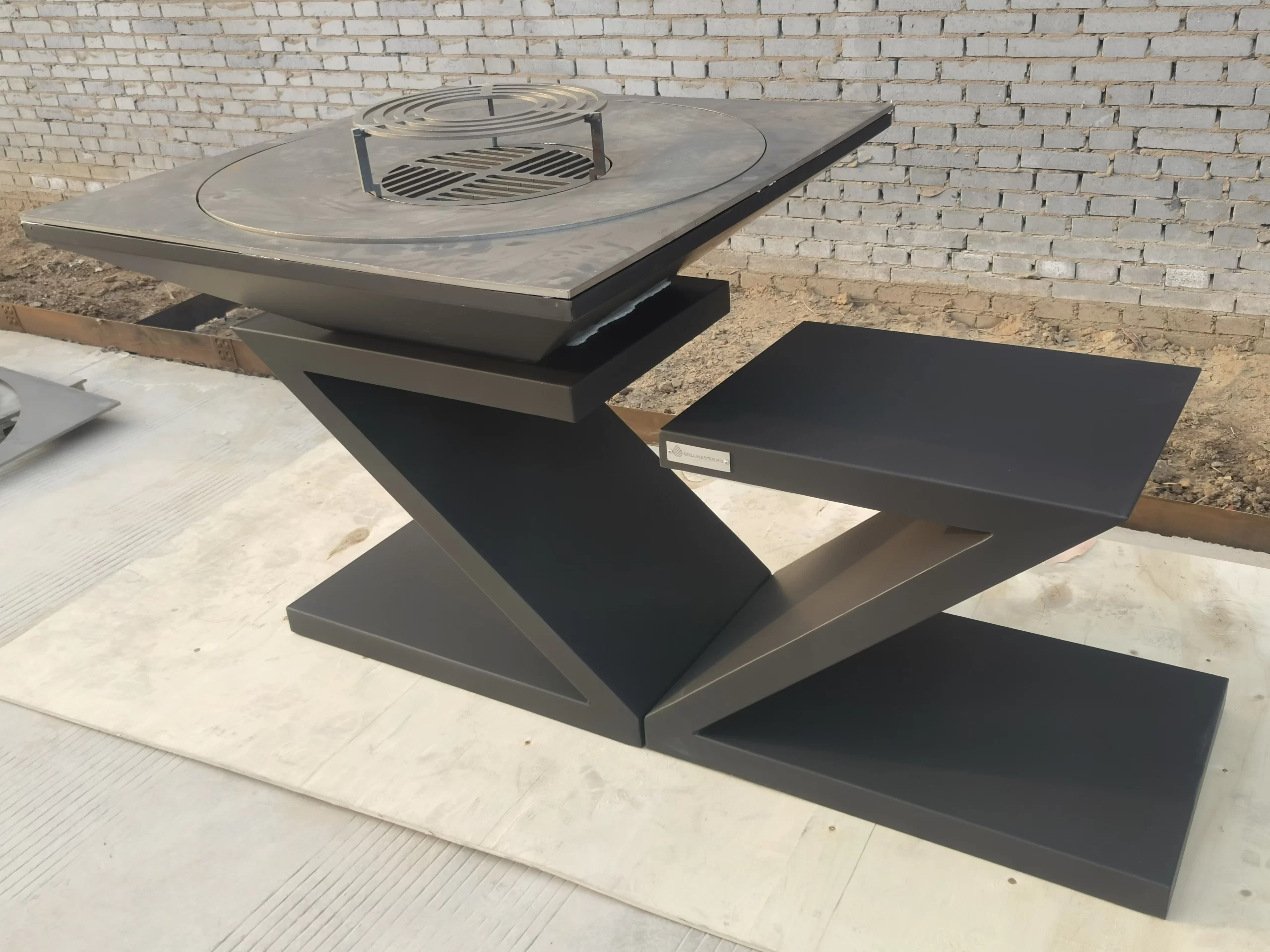 barbecue fire pit bbq brazier corten steel barbecue grill table for outdoor