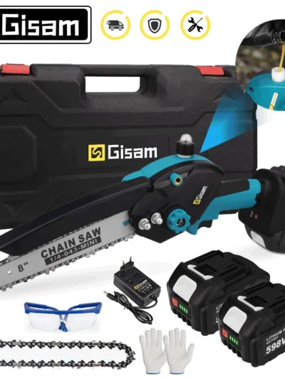 8 Inch Brushless Electric Chainsaw Pruning Saw Woodworking Garden Compatible Makita 18V Battery