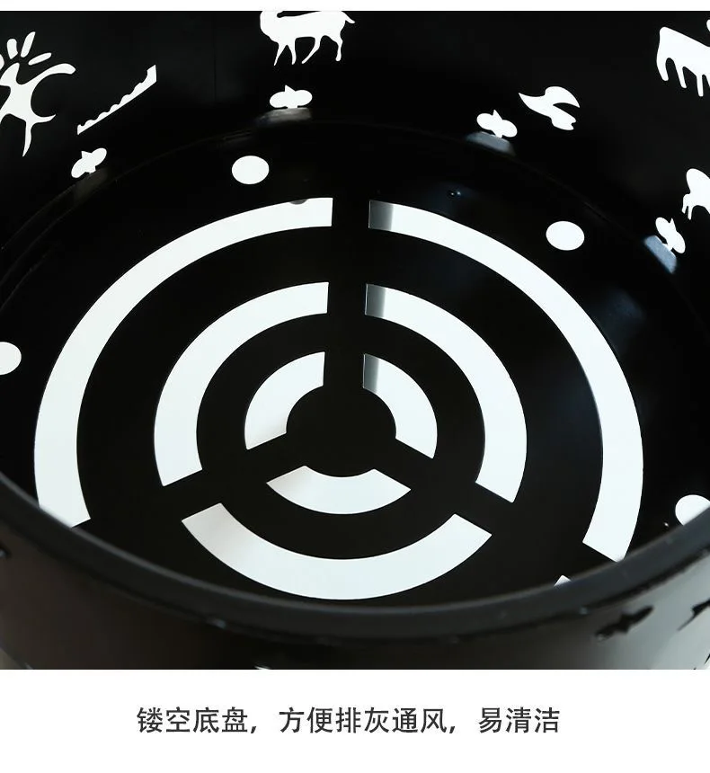 Christmas 50cm Large portable carbon oven fire round table family BBQ camping heating oven barbecue camp picnic rack - Image 6