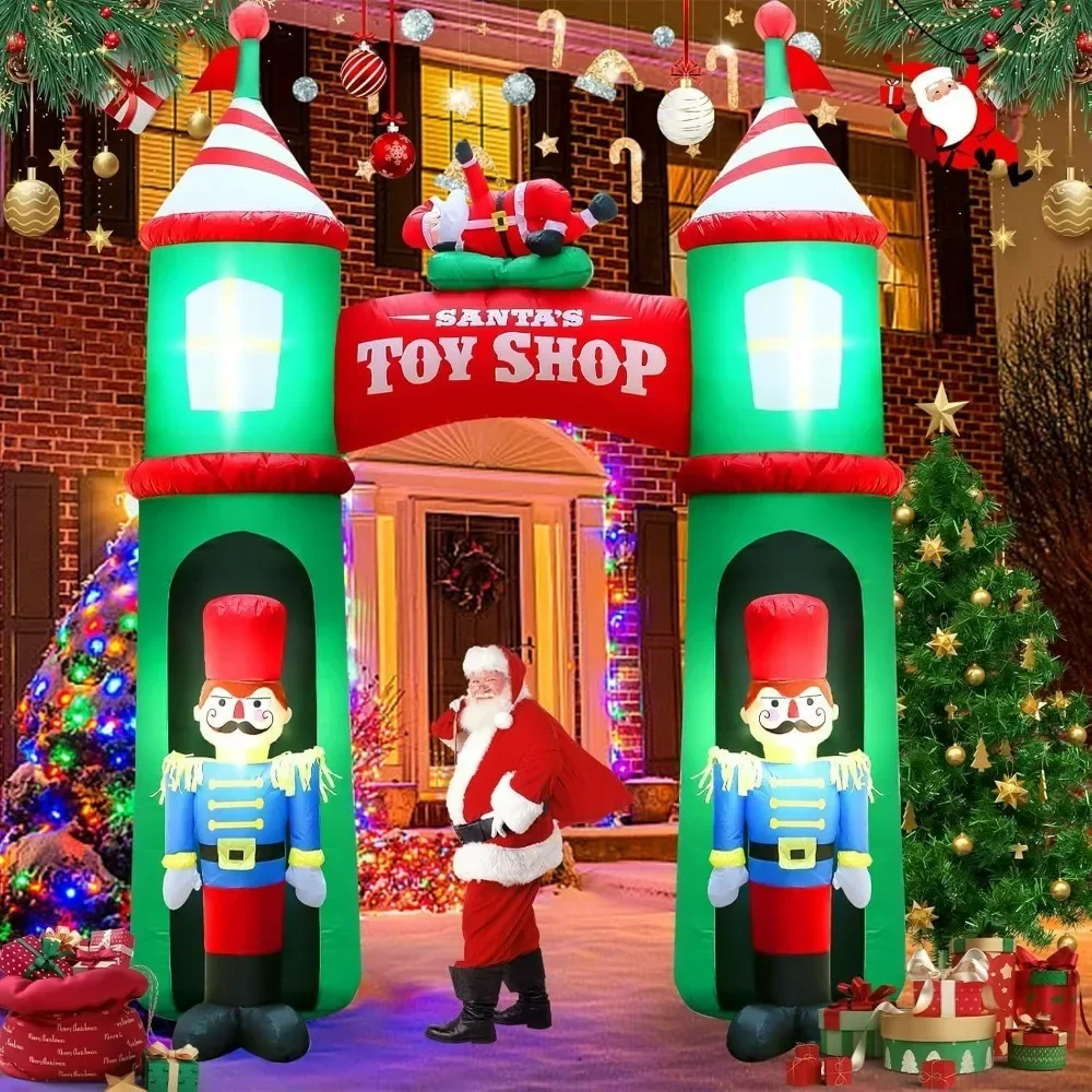 Super Large Christmas Nutcracker Self Inflatable with 6 Pcs LED Lights Outdoor Decoration - Image 2