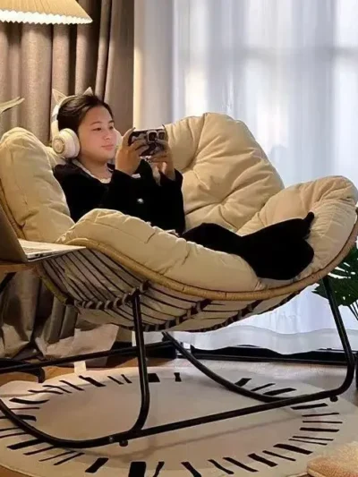 Modern Designer High Quality Single Luxury Leather Lounge Chair Solid Wood Patio Furniture Leisure Barcelona Style