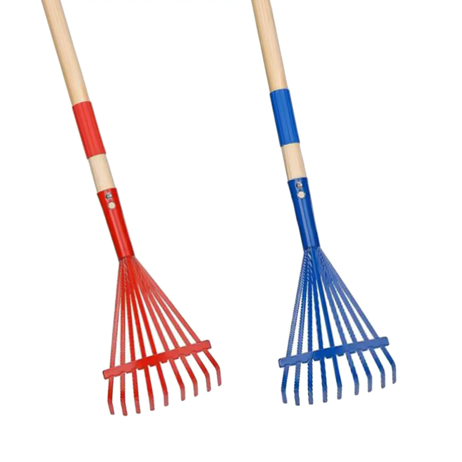 Ergonomic Garden Rake with Wood Handle Leaf Rake Home Farming Garden Tool for Shrub Garden Yard - Image 5