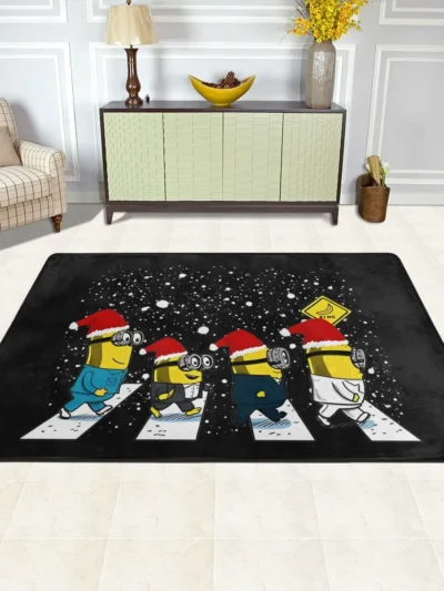 Minions Walk In Christmas Floor Carpets For Children Anti Slip Floor Mat Rug