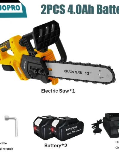 12Inch Brushless Electric Chain Saw, 3800RPM Portable, Rechargeable Cordless Graden Pruning Tools For Makita 18V Battery