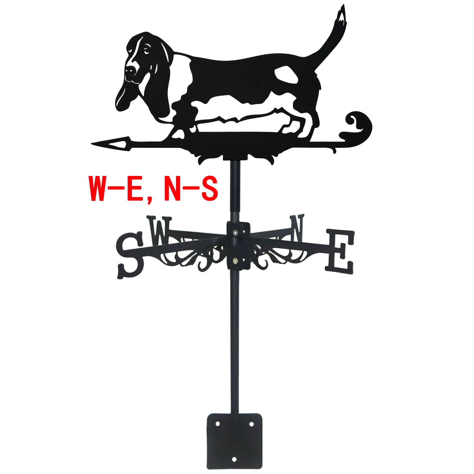 Basset Hound Weathervane Silhouette Art Black Metal Pet Dog Wind Vanes Outdoors Decorations Garden For Roof Yard Building - Image 7