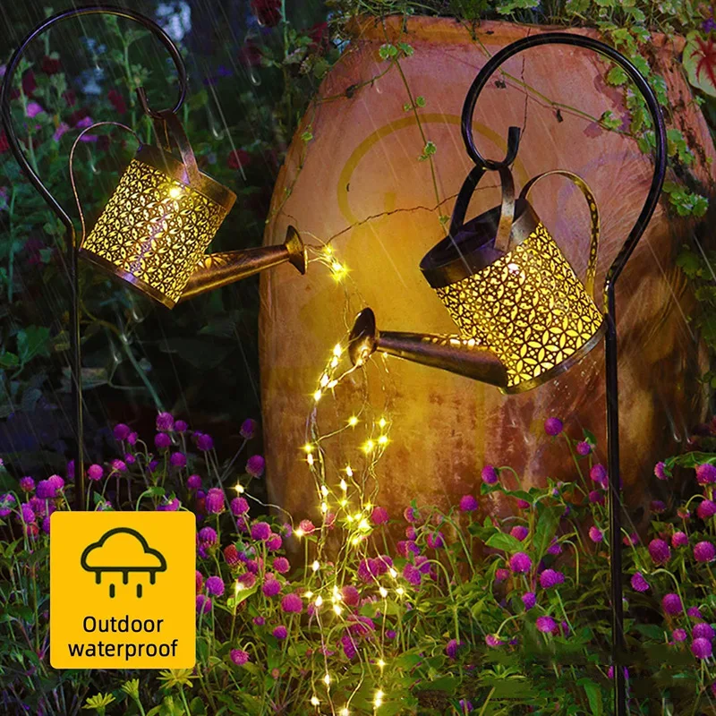 Solar Watering Tap Lights Led Iron Planter Lantern Waterproof - Image 9
