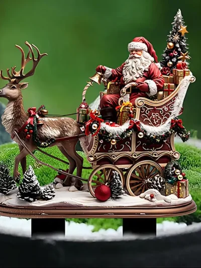 Acrylic Garden Stakes 2D Christmas Cartoon Yard Art Weatherproof Lawn Decor