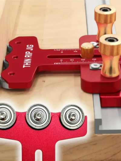 Thin Rip Table Saw Jig - 3 Pulleys Thin Rip Jig, Table Saw Guide Fits For 19# and 30# T Slot and For 3/8in X 3/4in U Slot