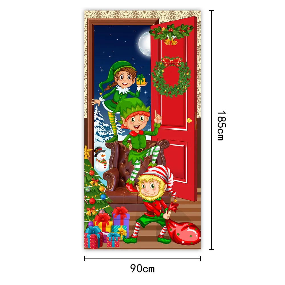 Christmas Door Cover Decorative Hanging Cloth Holiday Party Atmosphere - Image 11