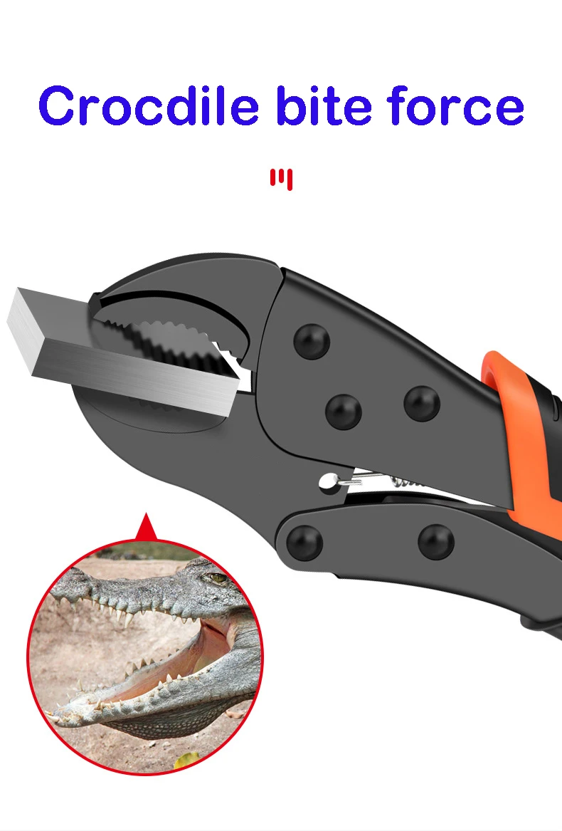 7/9/10" Multi-Function Locking Pliers Round/Straight Mouth Pipe Wrench - Image 21