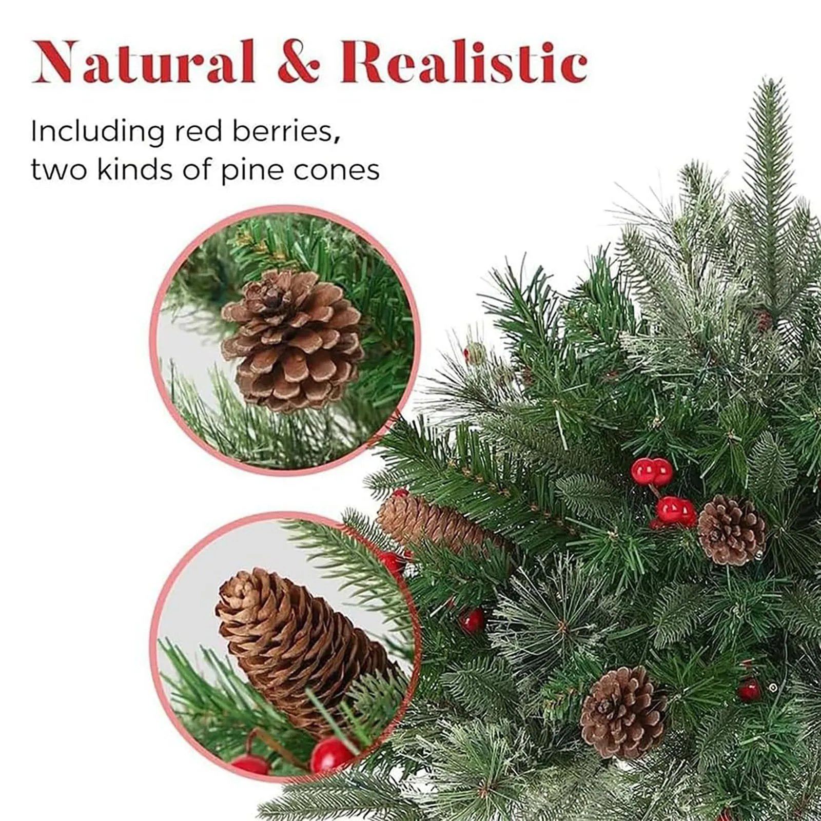 1pcs Holiday Flower Pots Decorations Plastic Pine Cone Artificial Christmas Tree Planter Filler Outdoor Plush Mixed Decoration - Image 6