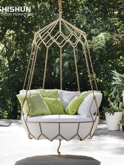 Outdoor garden patio hanging ceiling rocking chair egg chair furniture