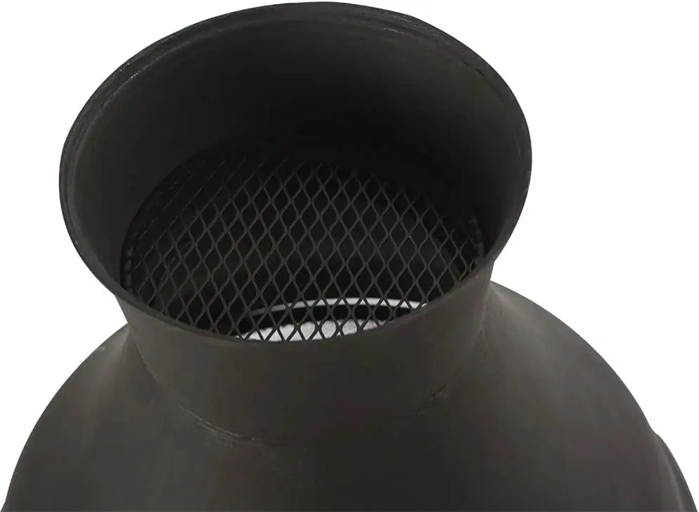 Wood Burning Fire Pits Chimenea Outdoor Fireplace Wooden Firepit, Brown-Black - Image 6