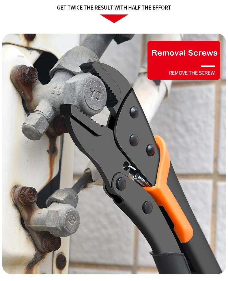 7/9/10" Multi-Function Locking Pliers Round/Straight Mouth Pipe Wrench - Image 17