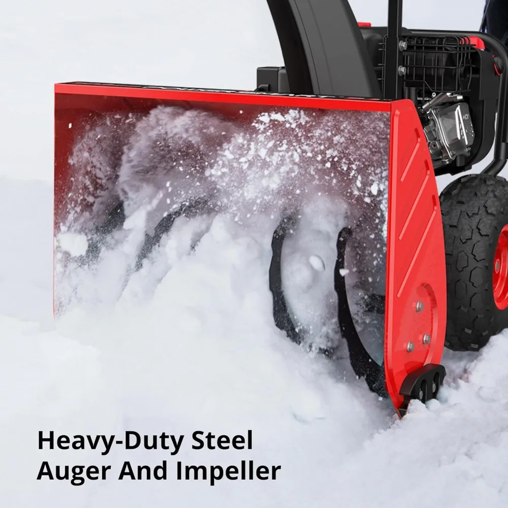 24-Inch Self-Propelled Gas Snow Blower, Powered by B&S 208cc Engine, Electric Start, 13-Inch Snow Tires, Handle Warmer,Two-Stage - Image 4