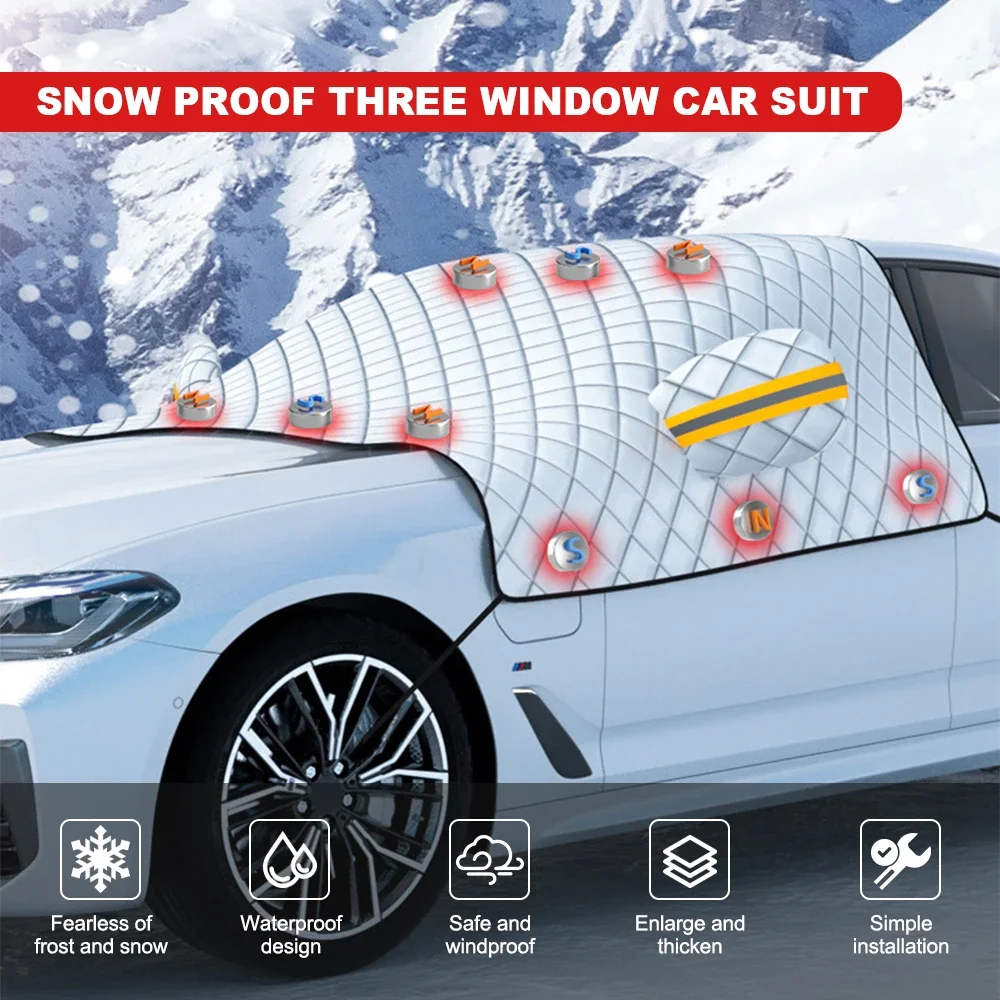 Magnetic Car Windshield Snow Ice Protector Window Sun Shade Anti Frost Cover Visor Auto Winter Exterior Tesla