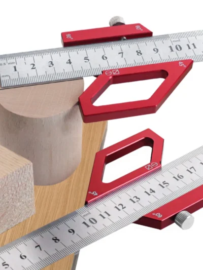 Woodworking Steel Ruler Positioning Block Center Finder 45/60/90 Degree