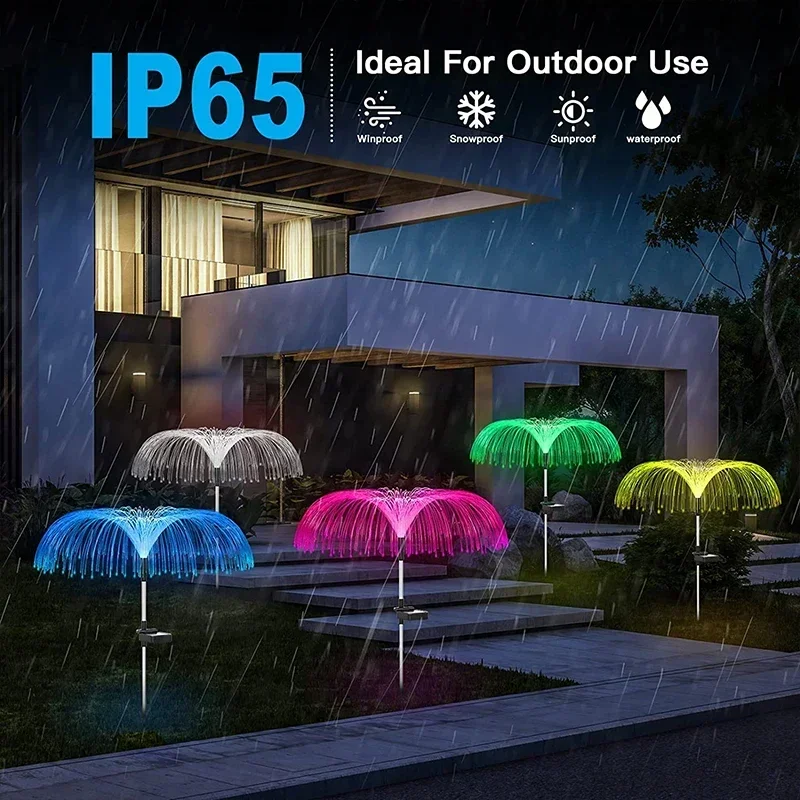 Solar Garden Lights Outdoor Waterproof Fiber Optic Jellyfish Lawn Lights Outdoor Patio Villa Yard Decor - Image 5