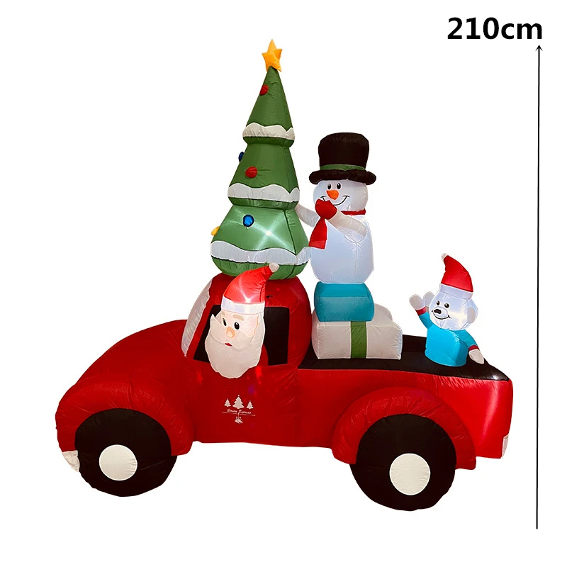Giant Xmas Inflatable Car Santa Claus Snowman Penguin LED Glowing Inflatable Toys - Image 6