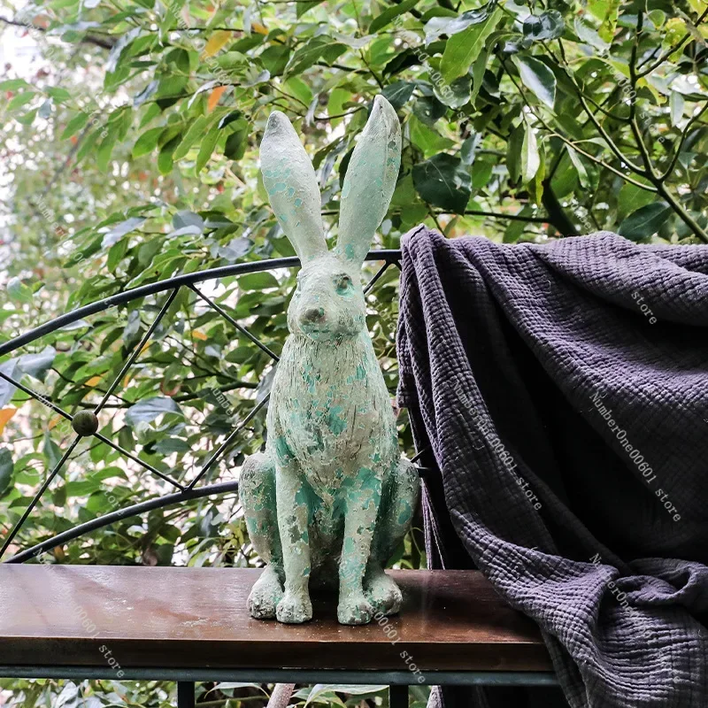 Nordic Easter Decorations for Home Rabbit Crafts Garden Home Decor Artificial Animals Sculpture Bunny Rabbit Ornaments Garden - Image 3