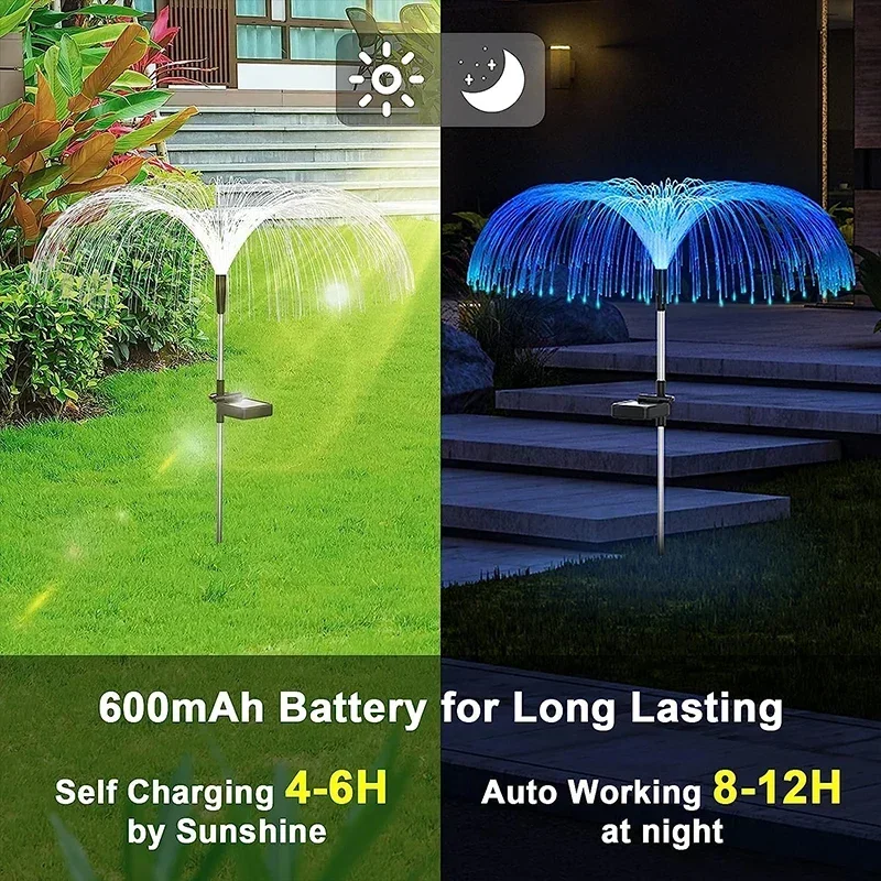 Solar Garden Lights Outdoor Waterproof Fiber Optic Jellyfish Lawn Lights Outdoor Patio Villa Yard Decor - Image 6
