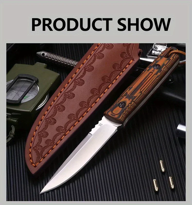 Survival Fixed Blade Knife Leather Sheath High Quality - Image 13