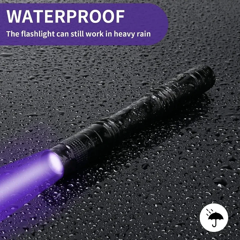 UV Flashlight 395nm Ultraviolet Torch With Pen Clip Portable AAA Batteries Used Violet Light Pet Urine Scorpion Detector UV Lamp - Image 3
