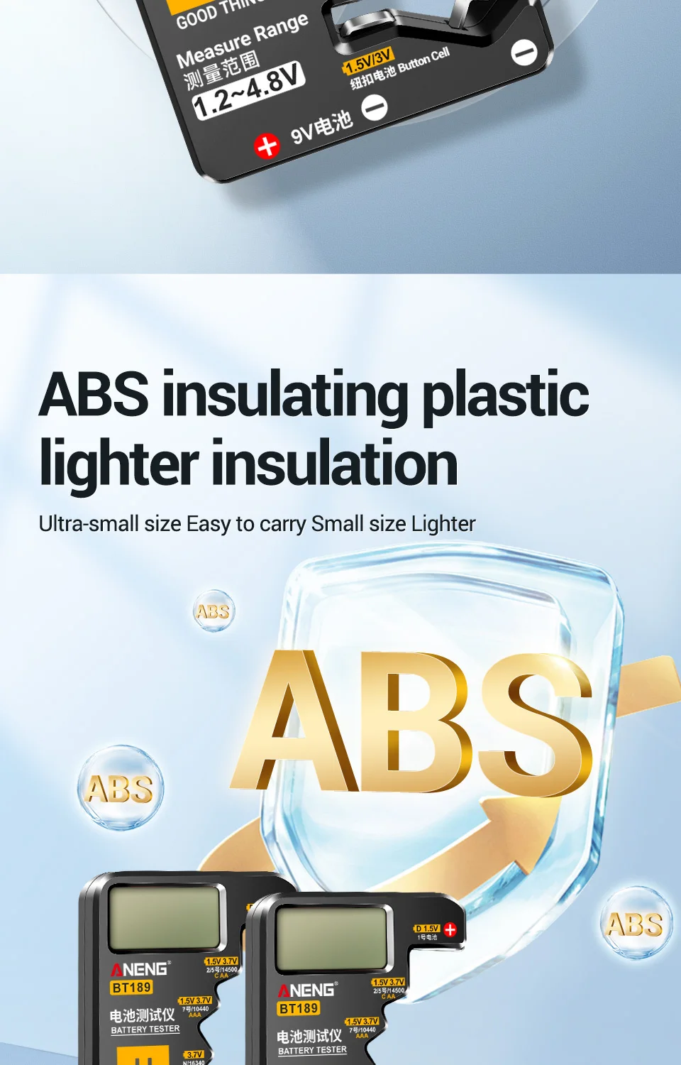 ANENG BT189 Button Cell Battery Tester 9V N D C AA AAA - Image 12