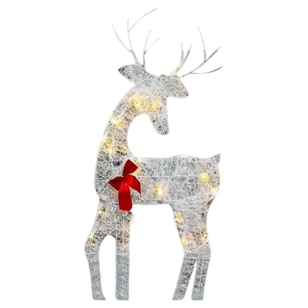 Lighted Christmas Deer Iron Art Christmas Decor Glowing family of three - Image 8