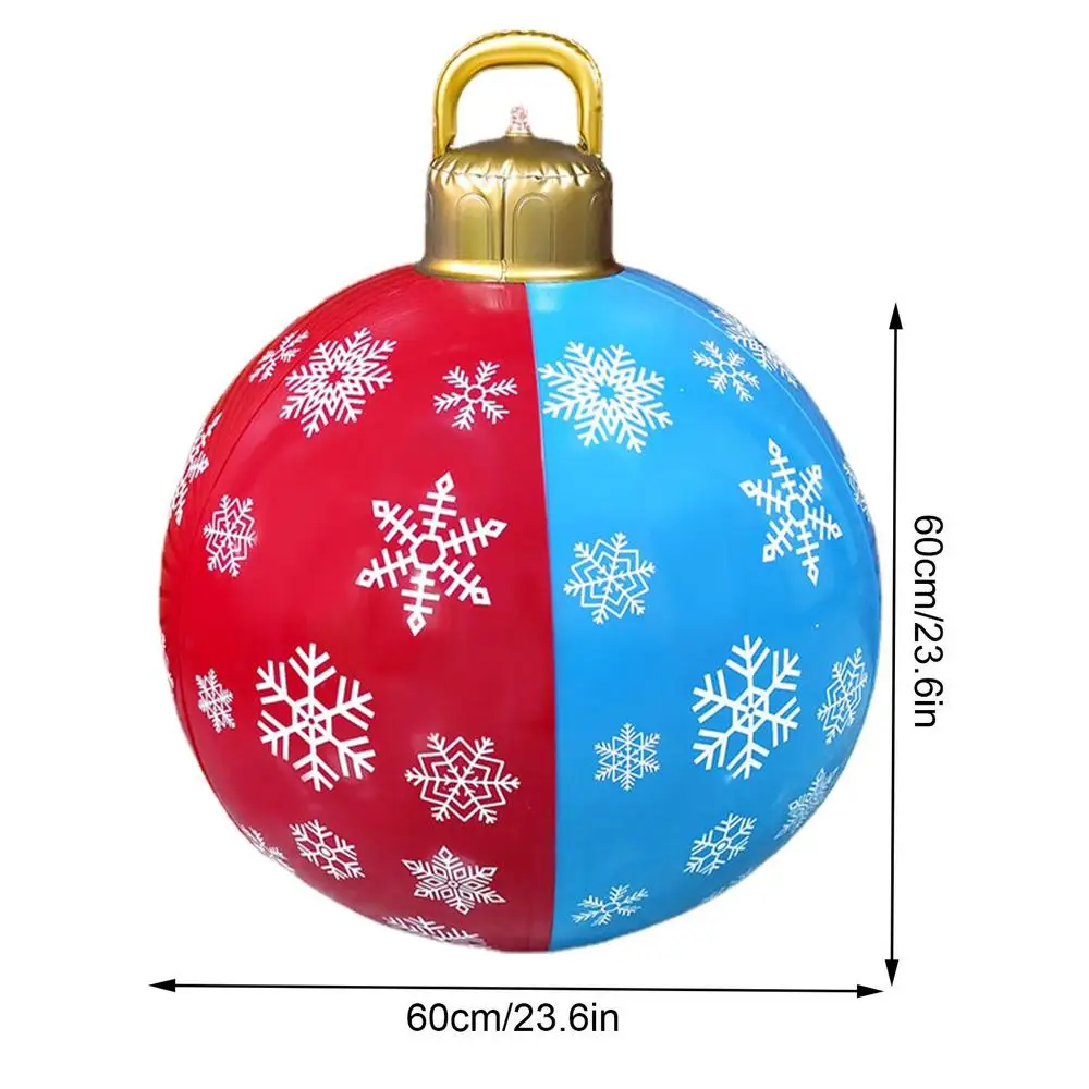 60cm Large PVC Christmas Balls Outdoor Lighted Inflatable Ornaments - Image 8