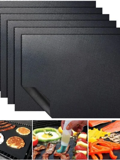 60*40cm Cropable Non-stick BBQ Grill Mat Baking Mat Cooking Grilling Sheet Heat Resistance