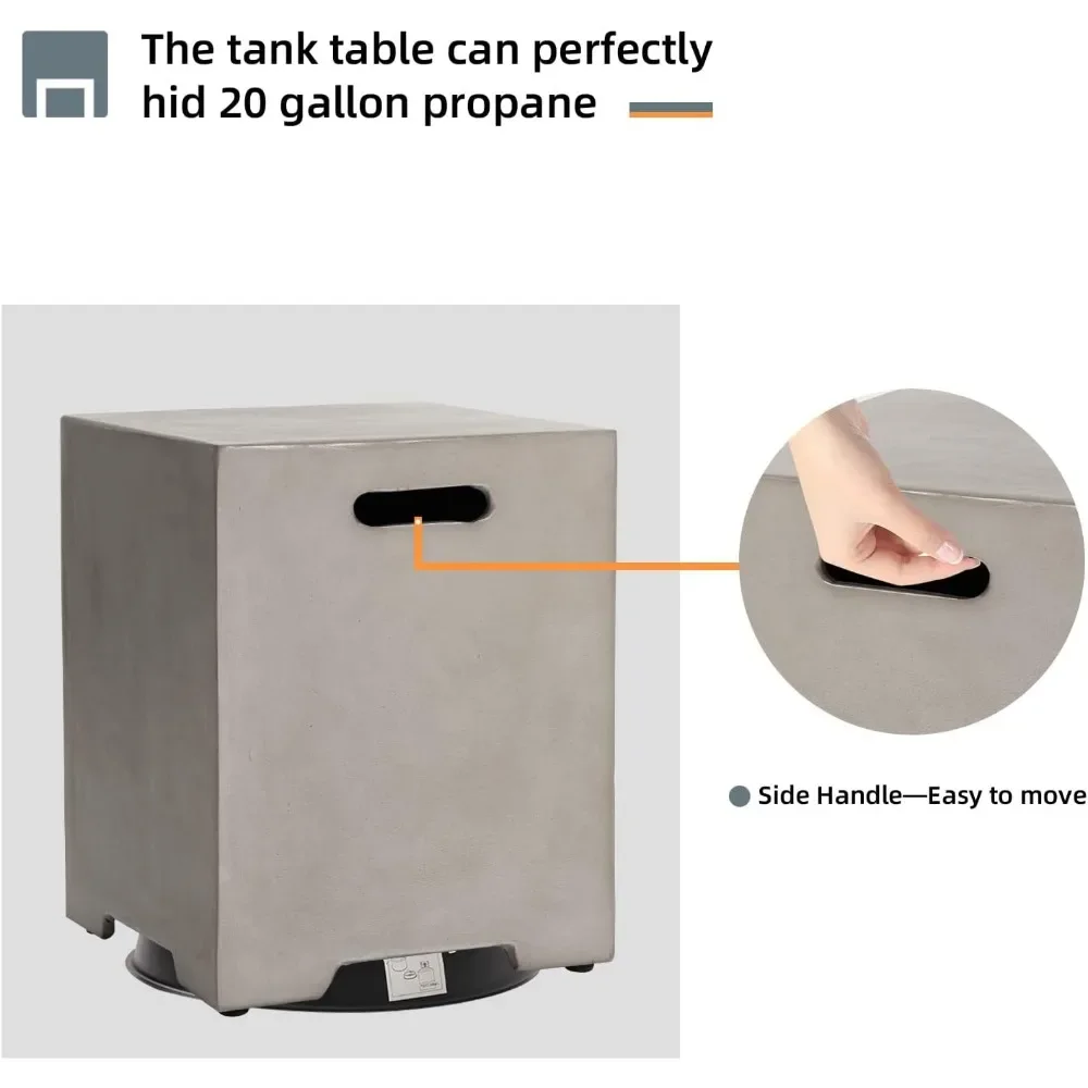 56'' Propane Fire Pit Table W Wind Guard & 20lb Tank Cover,50000 BTU Fire Pit W Waterproof Cover & Fire Stone,Fire Pit Table - Image 6