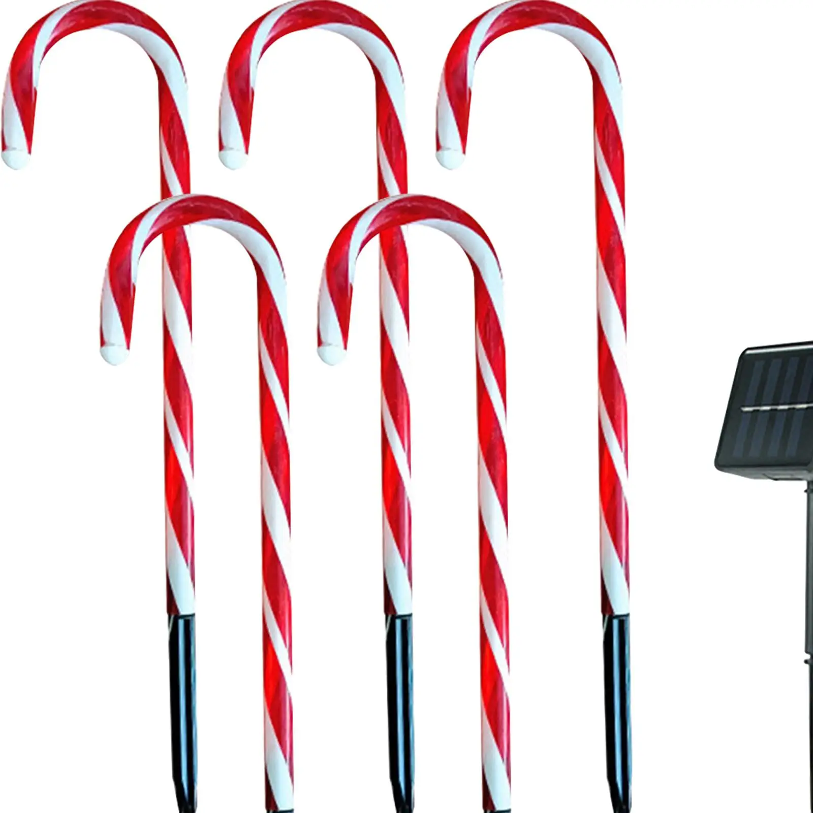 Christmas LED Lamps with Ground Stakes Crutch Light Decorations Candy Cane Solar Powered Lights for Holiday Lawn Driveway Patio - Image 6