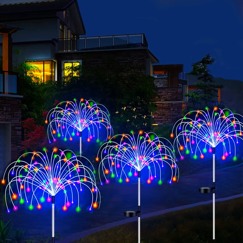 Blue Solar LED Firework Pathway Lights - Image 6