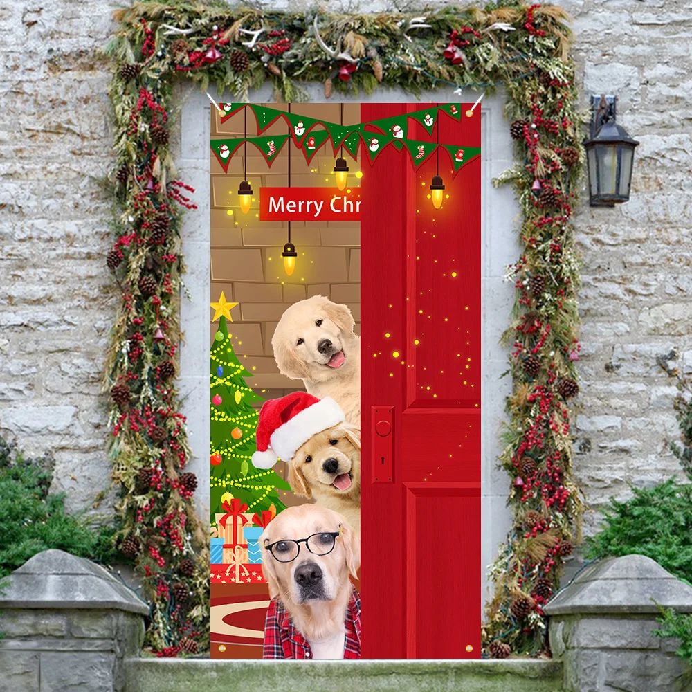 Christmas Door Cover Decorative Hanging Cloth Holiday Party Atmosphere - Image 5