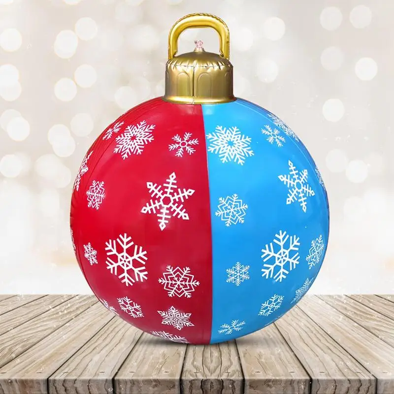 60cm Large PVC Christmas Balls Outdoor Lighted Inflatable Ornaments - Image 3