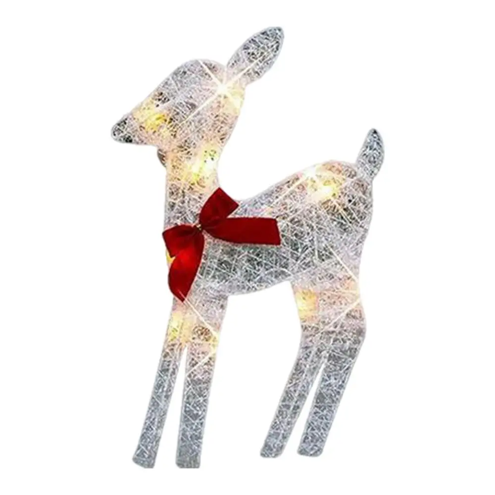 Lighted Christmas Deer Iron Art Christmas Decor Glowing family of three - Image 9