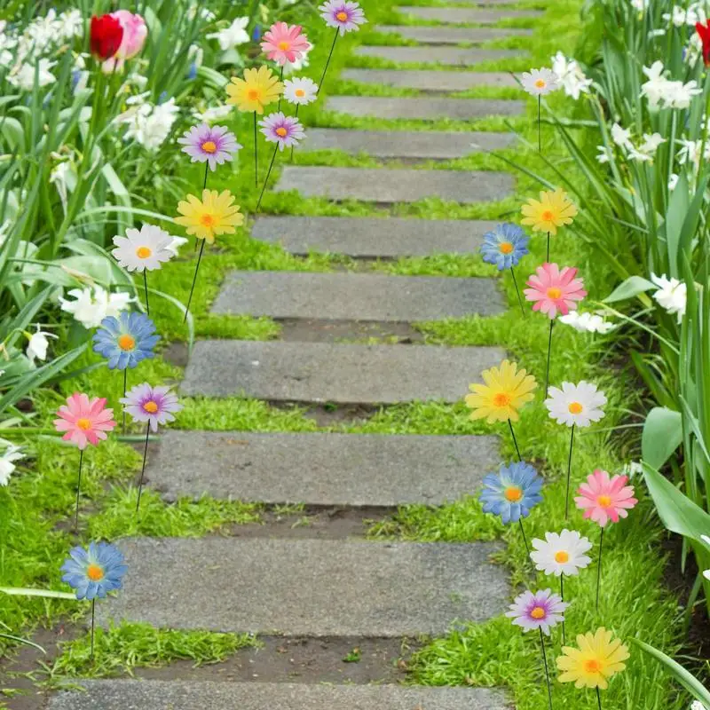Daisy Flower Yard Stakes Garden Art Ornament Mother's Day Decoration Flower For Indoor Outdoor Lawn Porch Patio Farm decor - Image 4