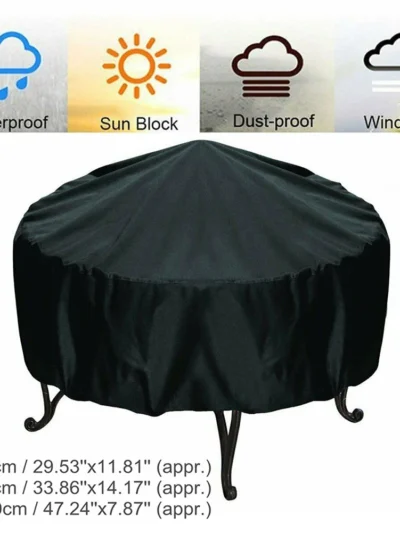 Outdoor Waterproof Black UV Protector BBQ Cover