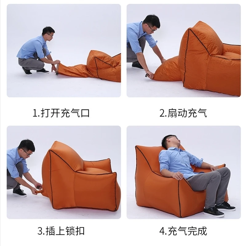 Inflatable Beach Seat Outdoor Inflatable Lounge Chair Waterproof Inflatable Chair Portable Beach Seating Picnic Camping Bean Bag - Image 6