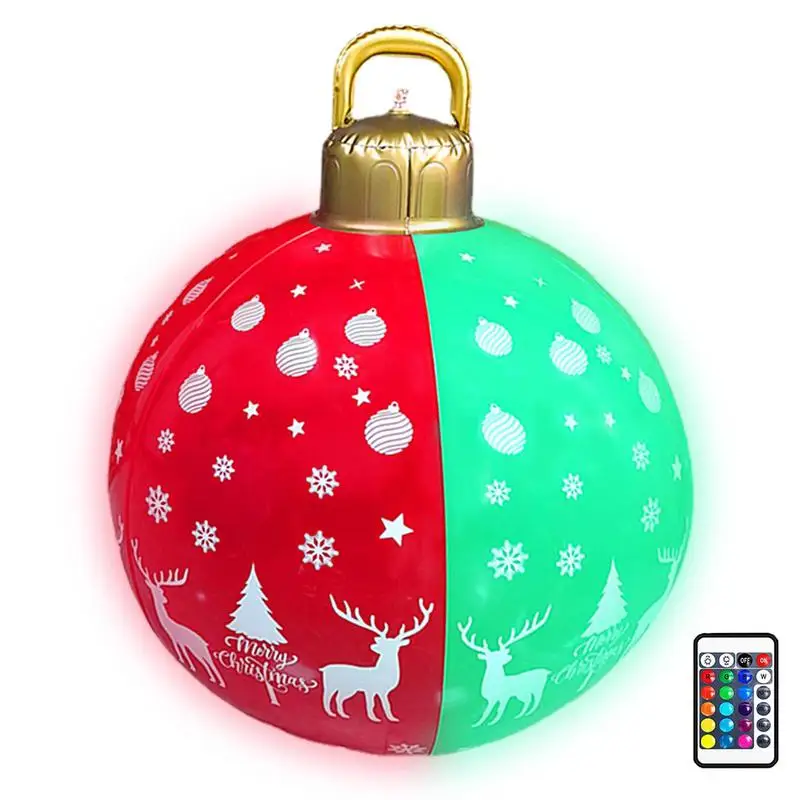 60cm Large PVC Christmas Balls Outdoor Lighted Inflatable Ornaments - Image 2