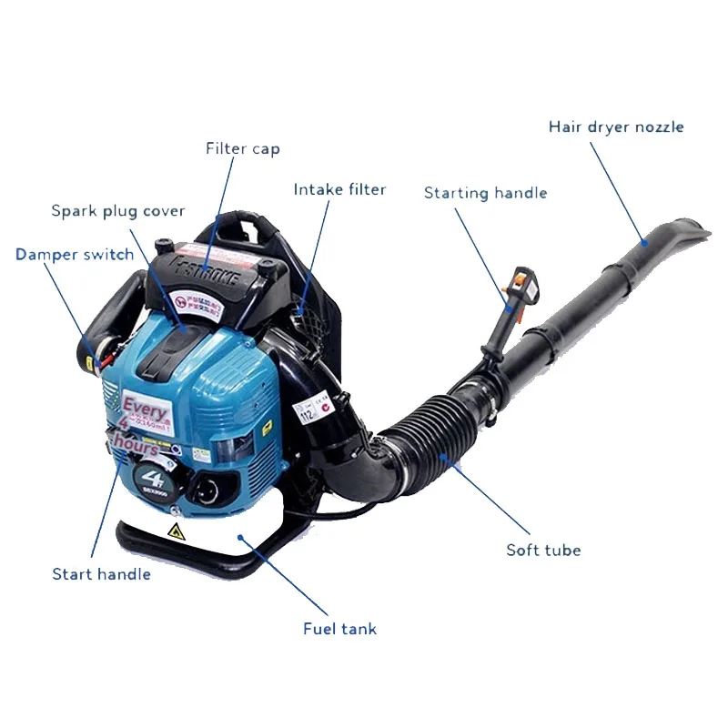 2-Stroke/4-Stroke Gasoline Leaf Blower High Power Snow Blower Portable Wind Extinguisher Plant Protection Garden Tools