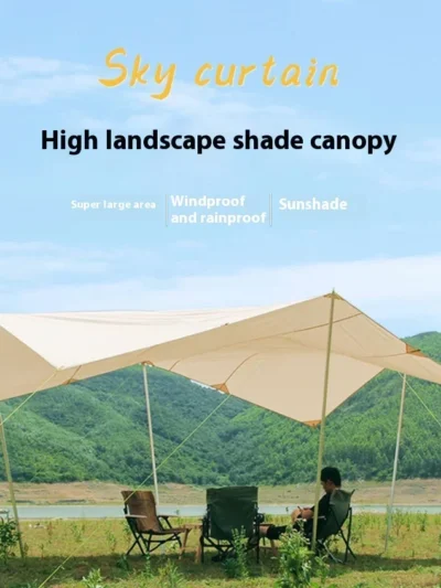 Outdoor Canopy Tent Vintage Cotton Butterfly-shaped Sunshade Sun Protection Large Space Multi-person Outdoor Camping Canopy Tent