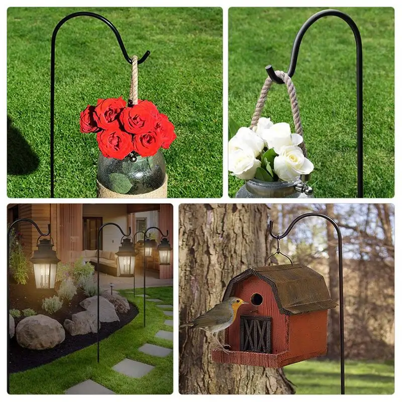 4Pcs Heavy Duty Hangers Bird Feeder Pole Shepherds Hooks Outdoor Garden Lanterns Solar Light Hanging Stakes Pot Hooks Stand - Image 4