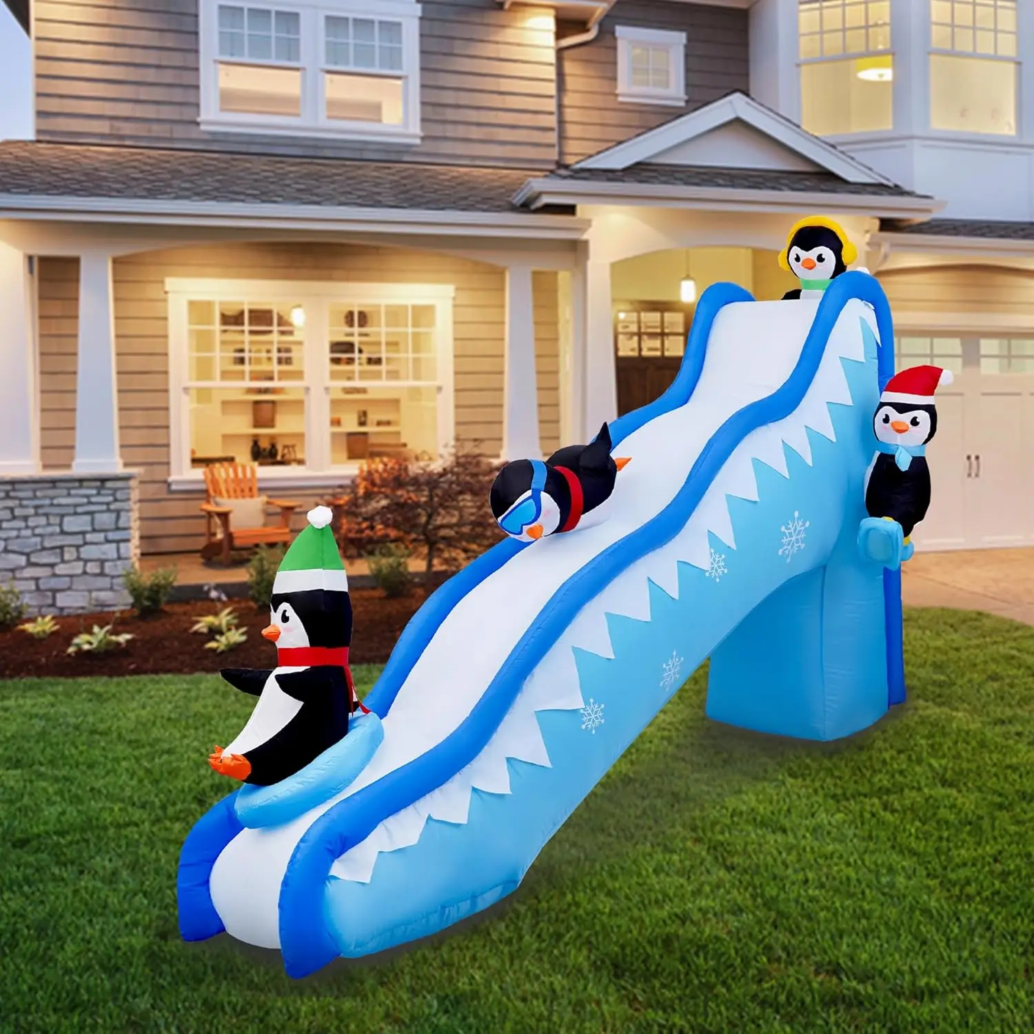 6FT Penguin Slide Blow Up Christmas Decorations Outdoor Build-in LED Lights - Image 4