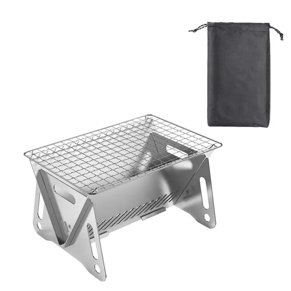 Stainless Steel Incinerator Grill BBQ Charcoal Stove Outdoor Equipment Portable Supplies Camping Stove Folding Picnic Kitch P2R4 - Image 7