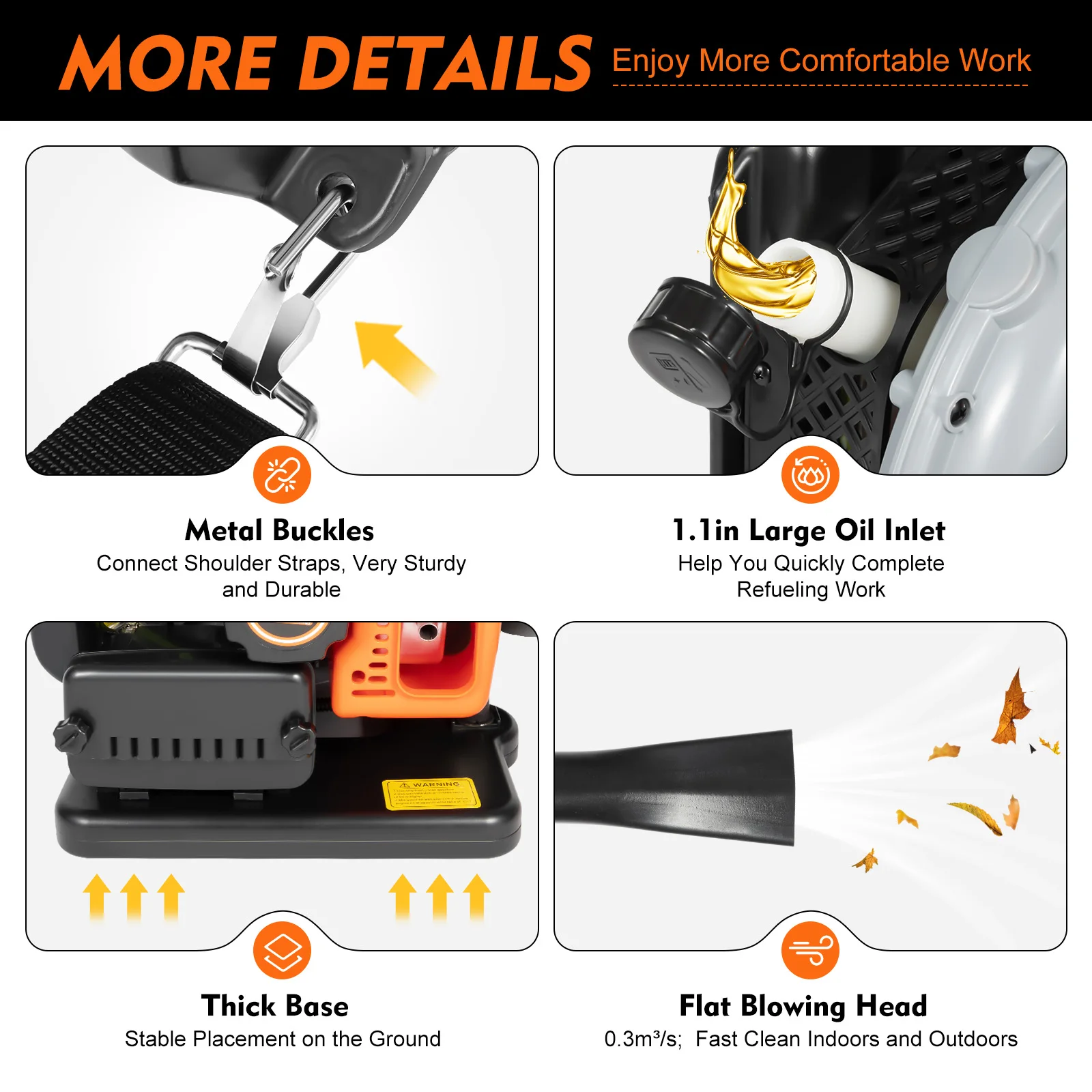 Backpack Leaf Blower 63CC 2 Stroke Gas Powered Leaf Blowers - Image 5