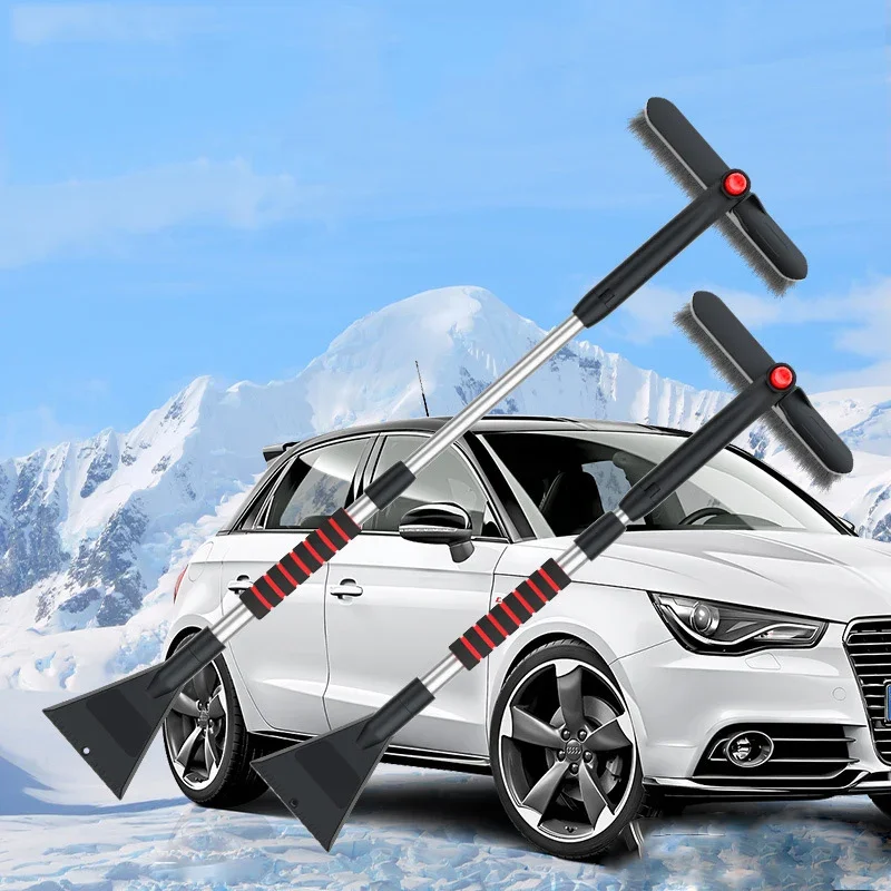 Car Multifunctional Snow Shovel Rotatable Telescopic Snow Remover Cleaning De-icing Shovel Snow Sweeping and Defrosting Tools - Image 2