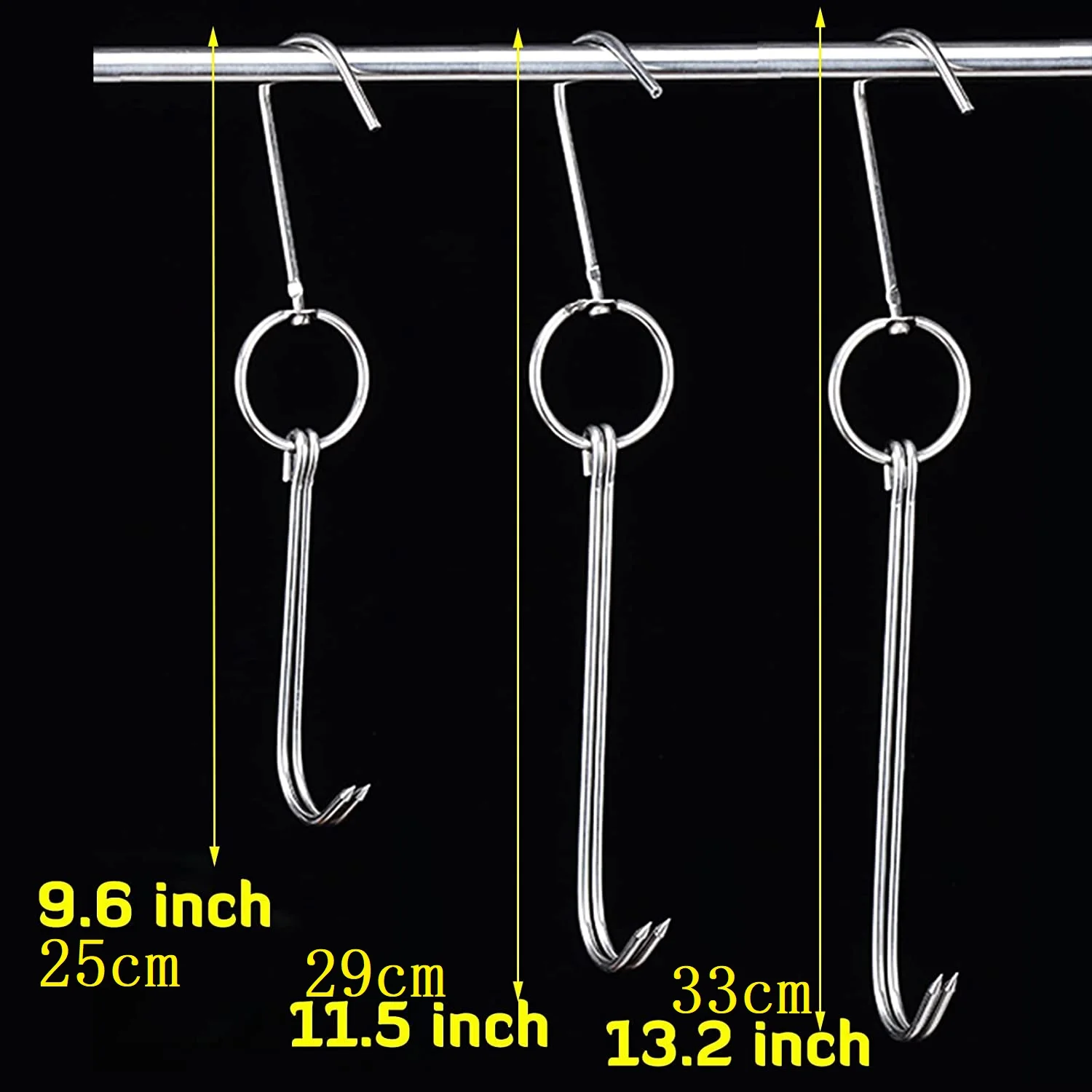 Stainless Steel Meat Hooks with Double Hook Poultry Roast Duck Bacon Hanging Hook Grill Hanger for Drying Cooking BBQ Utensils - Image 2
